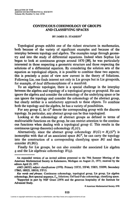 Continuous Cohomology of Groups and Classifying Spaces