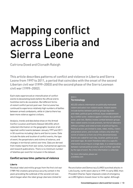 Mapping Conflict Across Liberia and Sierra Leone Caitriona Dowd and Clionadh Raleigh