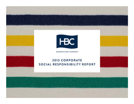 2013 Corporate Social Responsibility Report