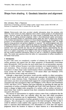 Shape from Shading. II. Geodesic Bisection and Alignment