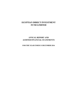 Egyptian Direct Investment Fund Limited