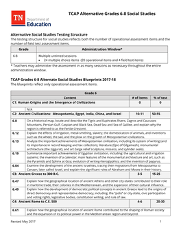 TCAP Alternative Grades 6-8 Social Studies