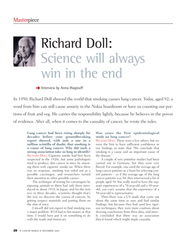 Richard Doll: Science Will Always Win in the End
