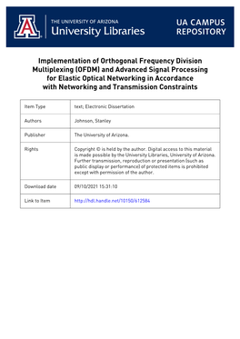 OFDM) and Advanced Signal Processing for Elastic Optical Networking in Accordance with Networking and Transmission Constraints