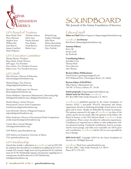Soundboardthe Journal of the Guitar Foundation of America