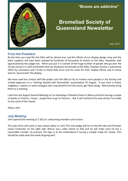 Bromeliad Society of Queensland Newsletter