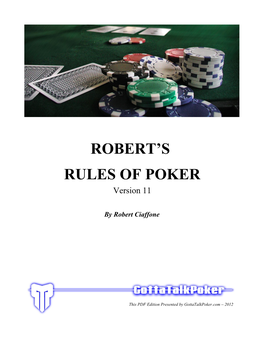 Robert's Rules of Poker