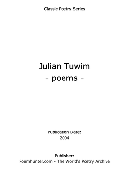 Julian Tuwim - Poems