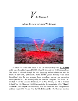 V-By Maroon 5 Album Review by Laura Weitzmann