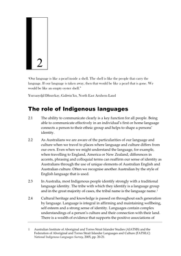 The Role of Indigenous Languages