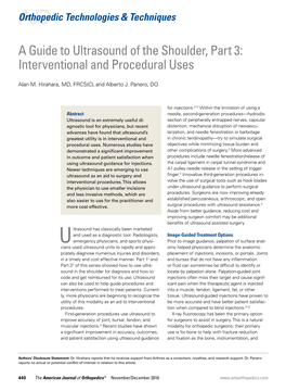 A Guide to Ultrasound of the Shoulder, Part 3: Interventional and Procedural Uses