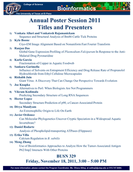 Annual Poster Session 2011