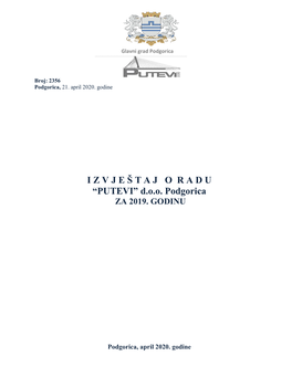 Izvjestaj O Radu 2019 – Putevi D.O.O