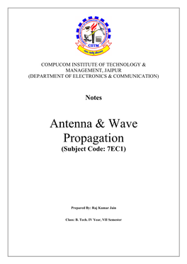 Antenna & Wave Propagation