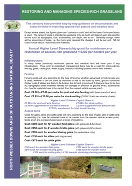 Restoring and Managing Species-Rich Grassland North Wessex Downs