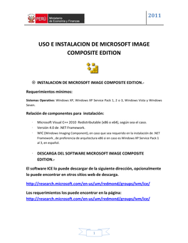 Uso E Instalacion De Microsoft Image Composite Edition