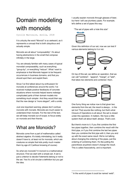 Domain Modeling with Monoids