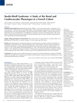 Bardet-Biedl Syndrome: a Study of the Renal and Cardiovascular Phenotypes in a French Cohort