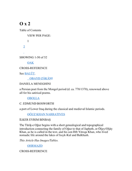 Table of Contents · VIEW PER PAGE: · 1 2 SHOWING 1-50 of 52 CROSS