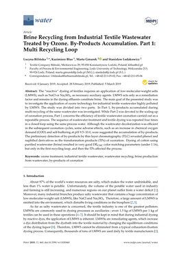 Brine Recycling from Industrial Textile Wastewater Treated by Ozone