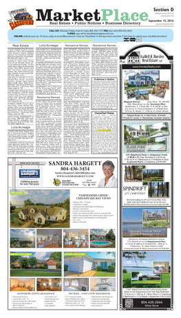 Rappahannock Record, Thursday, September 15, 2016, Section D