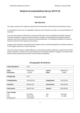 Student Accommodation Survey 2019-20