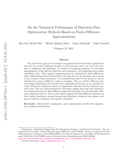 On the Numerical Performance of Derivative-Free Optimization Methods Based on Finite-Diﬀerence Approximations