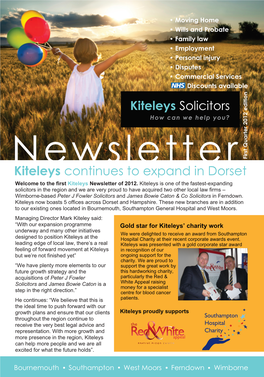 Kiteleys Continues to Expand in Dorset Y Reports That the Transaction Was Very Satisfying for All CM Concerned