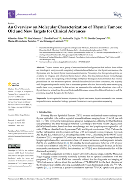 An Overview on Molecular Characterization of Thymic Tumors: Old and New Targets for Clinical Advances