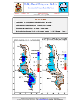 10-Day Rainfall & Agromet Bulletin