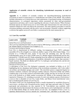 1 Application of Scientific Criteria for Identifying Hydrothermal