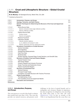 1.11 Crust and Lithospheric Structure – Global Crustal Structure W