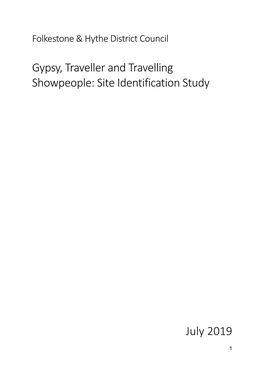 Gypsy, Traveller and Travelling Showpeople: Site Identification Study