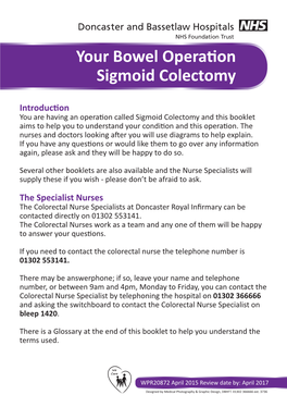 Your Bowel Operation Sigmoid Colectomy