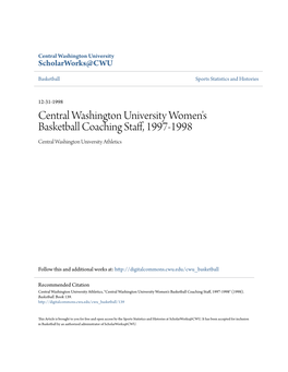 Central Washington University Women's Basketball Coaching Staff, 1997-1998 Central Washington University Athletics