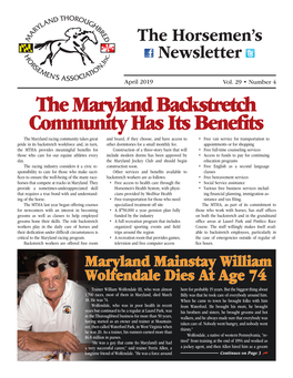 The Maryland Backstretch Community Has Its Benefits