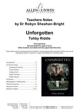 Unforgotten Tohby Riddle