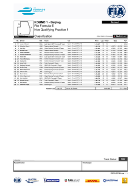 ROUND 1 - Beijing Revised FIA Formula E Non Qualifying Practice 1