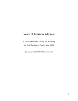 Secrets of the Nanny Whisperer