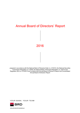Annual Board of Directors' Report 2016