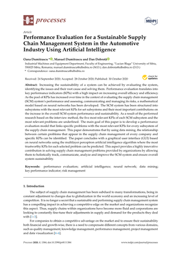 Performance Evaluation for a Sustainable Supply Chain Management System in the Automotive Industry Using Artiﬁcial Intelligence