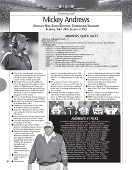 Coach Mickey Andrews