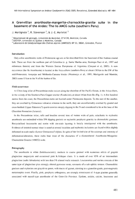 A Grenvillian Anorthosite-Mangerite-Charnockite-Granite Suite in the Basement of the Andes: the Ilo AMCG Suite (Southern Peru)