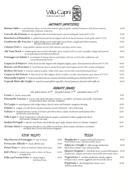 11 X 17 Dinner Menu Front Jan 2020