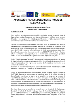 Informe Leadercal 2007-2013