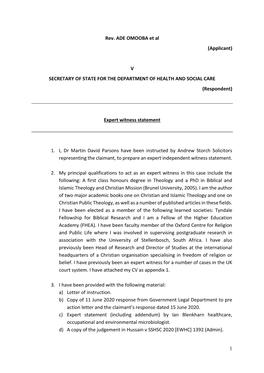 1 Rev. ADE OMOOBA Et Al (Applicant) V