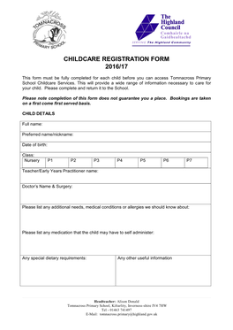 Registration Form 2016/17