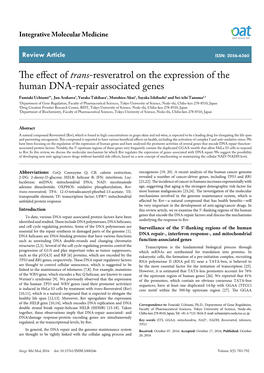 The Effect of Trans-Resveratrol on the Expression of the Human DNA