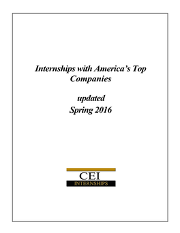 Internships with America's Top Companies - 2015