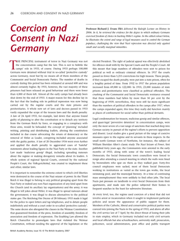 Coercion and Consent in Nazi Germany